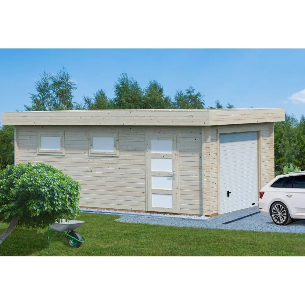 Autotalli Rasmus, nosto-ovella, 19m² FR44-3857-5 Autotallit Ilman Rakennuslupaa