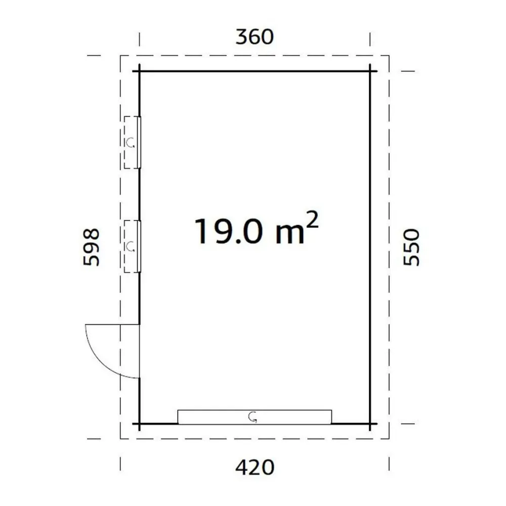 Autotalli Rasmus, nosto-ovella, 19m² FR44-3857-5 Autotallit Ilman Rakennuslupaa