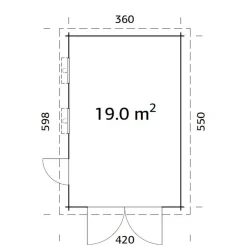 Autotalli Rasmus, puuovella, 19m² FR44-3857-6*Palmako Clearance