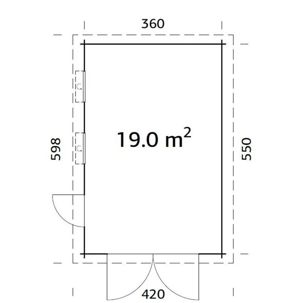 Autotalli Rasmus, puuovella, 19m² FR44-3857-6*Palmako Clearance