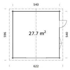 Discount Autotalli Roger, ilman ovea, 27,7m² FR70-5656 Autotallit Ilman Rakennuslupaa
