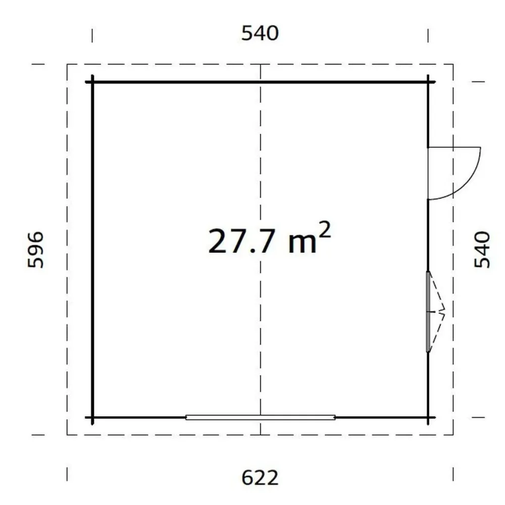 Discount Autotalli Roger, ilman ovea, 27,7m² FR70-5656 Autotallit Ilman Rakennuslupaa