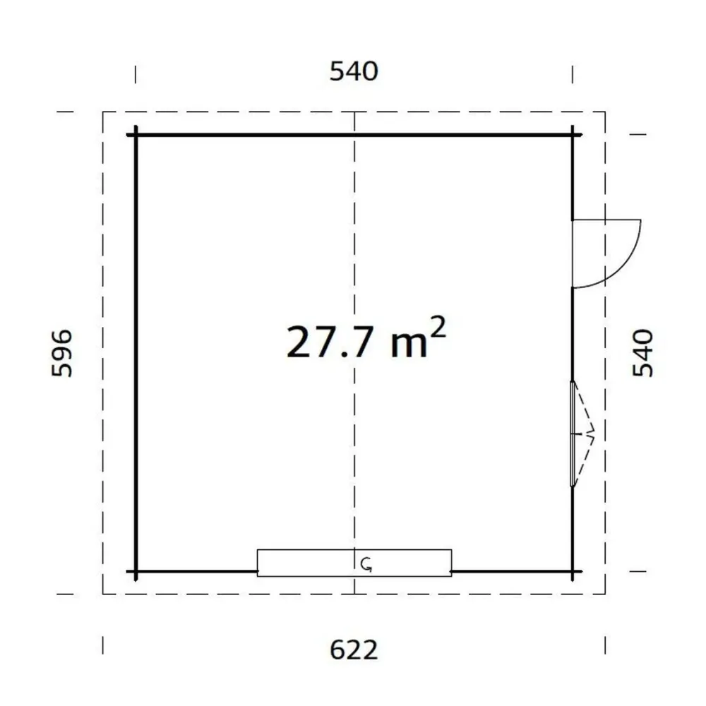 Autotalli Roger, nosto-ovella, 27,7m² FR70-5656-2*Palmako Best