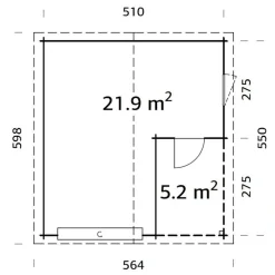 Autotalli Roger, nosto-ovella, 19m² FR44-3857-2*Palmako Hot