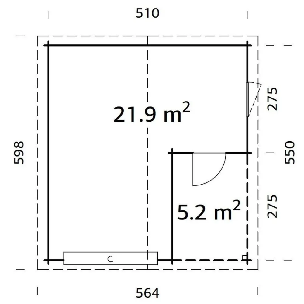 Autotalli Roger, nosto-ovella, 19m² FR44-3857-2*Palmako Hot
