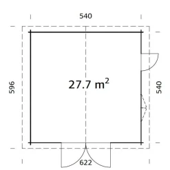 Autotalli Roger, puuovella, 27,7m² FR70-5656-1*Palmako Discount