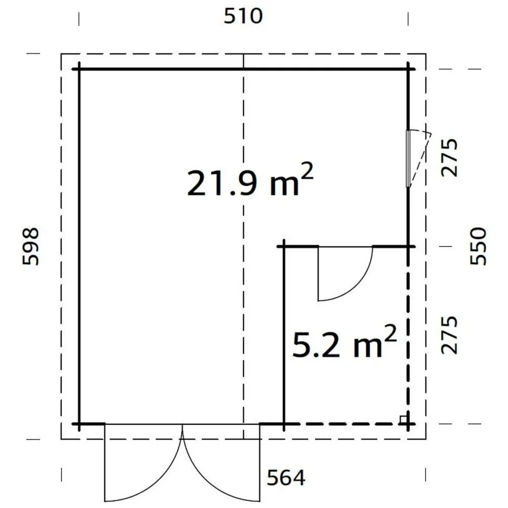 Autotalli Roger puuovella 21,9+5,2 m²*Palmako Sale