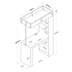 Baaripöytä JA117 - 3173 saksanpähkinä/musta*Linento Furniture Online