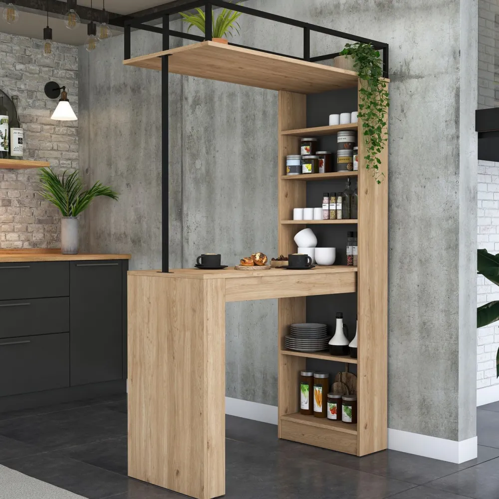 Baaripöytä JA117 - 3173 saksanpähkinä/musta*Linento Furniture Online