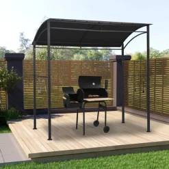 Bbq-huvimaja 215x150x220 cm antrasiitti teräs Paviljongit|Paviljongit