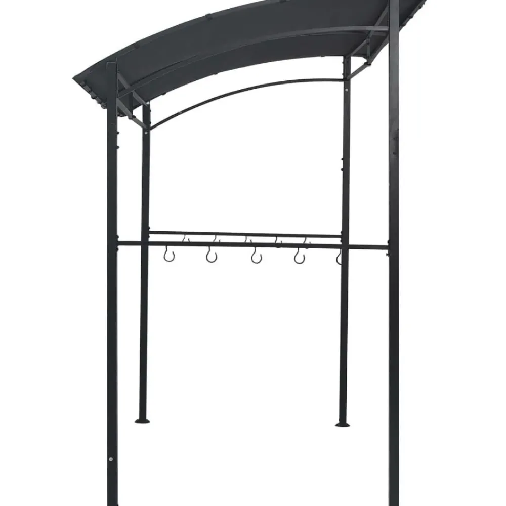Bbq-huvimaja 215x150x220 cm antrasiitti teräs Paviljongit|Paviljongit
