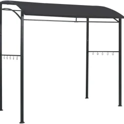Bbq-huvimaja 215x150x220 cm antrasiitti teräs Paviljongit|Paviljongit