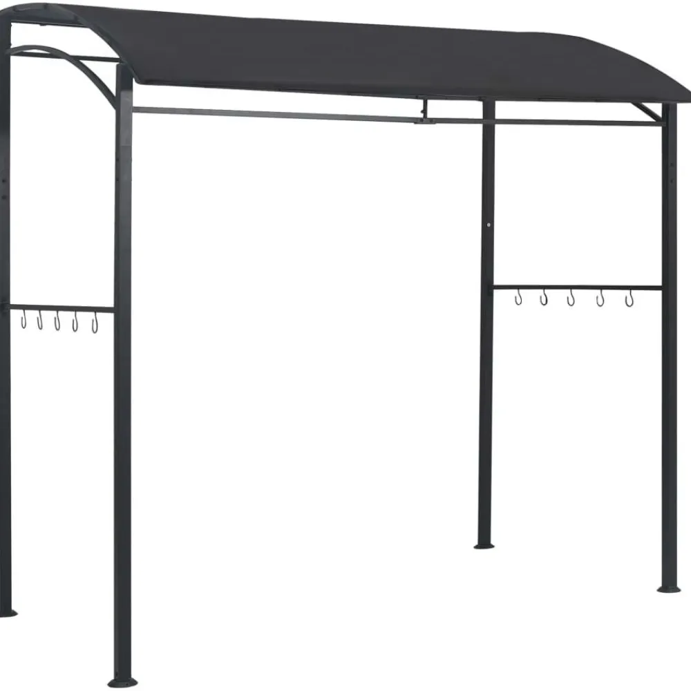 Bbq-huvimaja 215x150x220 cm antrasiitti teräs Paviljongit|Paviljongit