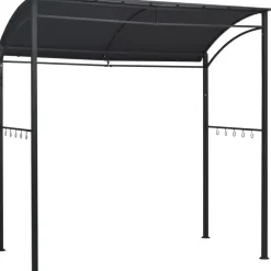 Bbq-huvimaja 215x150x220 cm antrasiitti teräs Paviljongit|Paviljongit