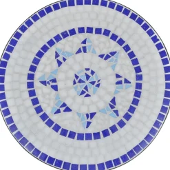 Bistrokalustesarja 3-osainen mosaiikki sininen ja valkoinen*FinePRICE Clearance