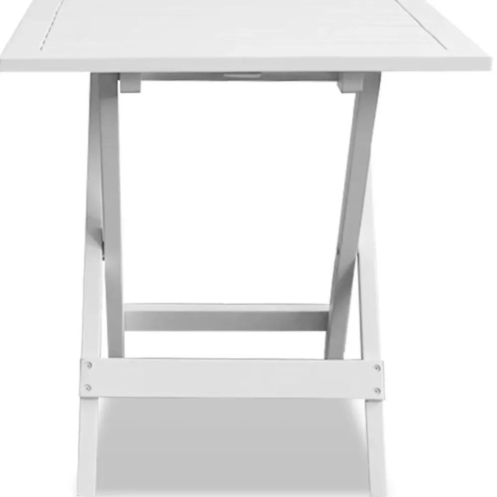 New Bistropöytä valkoinen 46x46x47 cm täysi akaasiapuu Puutarhapöydät