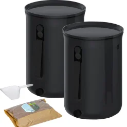 Bokashi Keittiökompostori Organko 2 Ocean tuplapakkaus 9,6 L musta*BioProffa Best