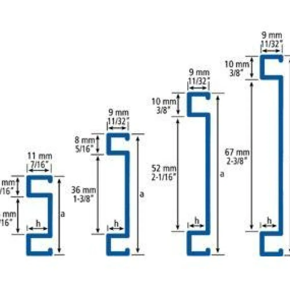 New Boordilistan pohjaprofiili mosaiikille alumiini 226a, 32mm x 2.5m, eri värejä Seinälistat
