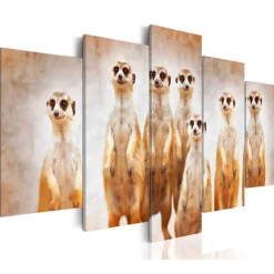 Discount Canvas-taulu Family of meerkats, eri kokoja Taulut Ja Kehykset