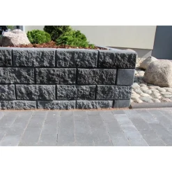 Clearance Citymuurikivi Lakka lohko/sileä 360x180x150 mm musta Muurikivet
