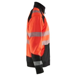 Collegepaita 3558 Highvis vetoketjulla huomiopunainen/musta*Blåkläder Best