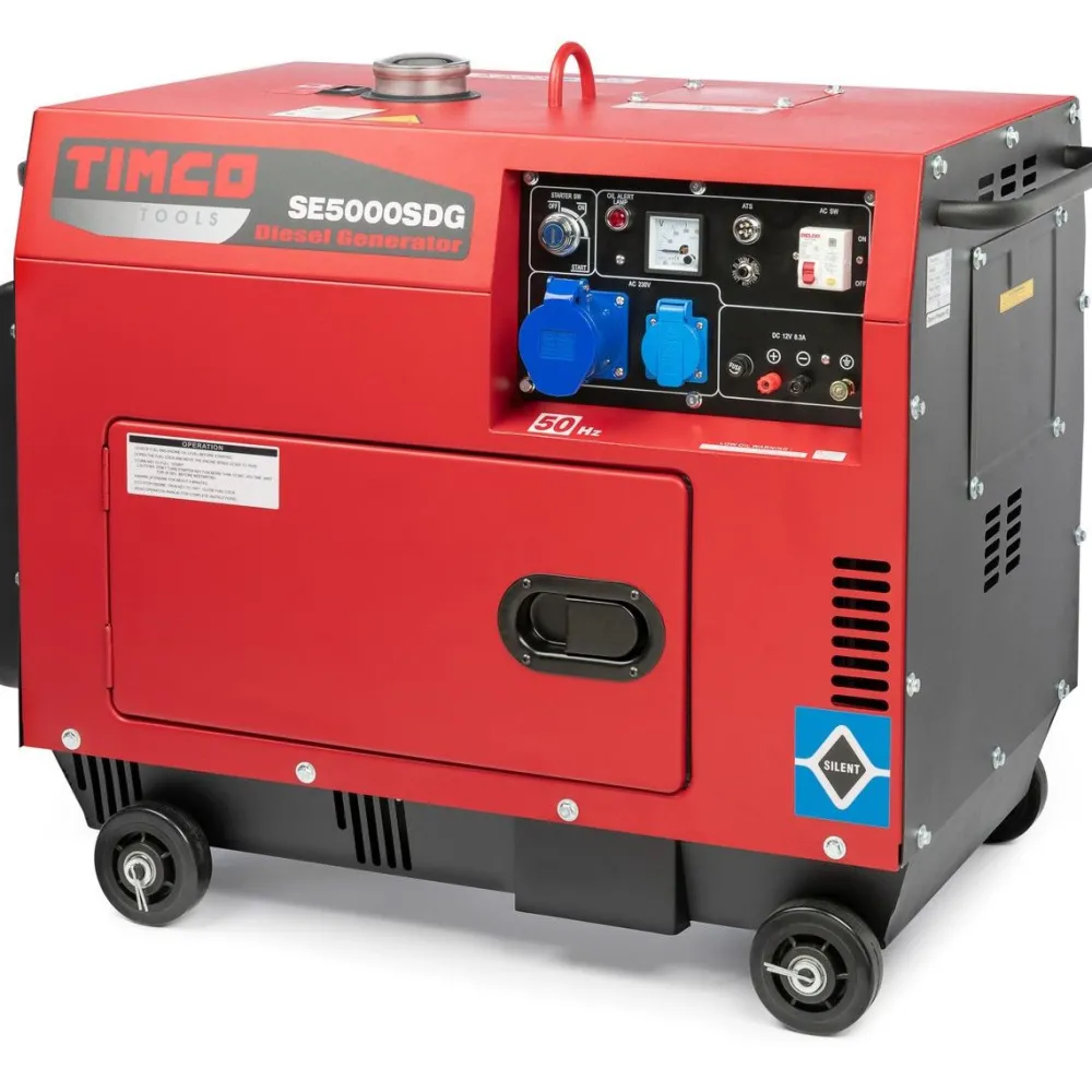 Diesel-generaattori SE5000SDG Silent 2x230V 1x12V*Timco Discount