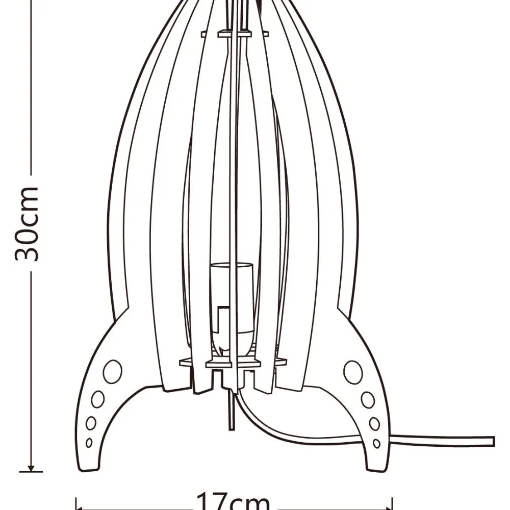 Outlet DIY-pöytävalaisin Rocket tee-se-itse 30cm E14 puu valkoinen Lasten Valaisimet