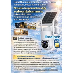 Clearance Dome-valvontakamera Nivian Tuya Smart, akulla ja aurinkokennolla, 4G (LTE) modeemilla + 3 vuoden ilmaisella, rajoittamattomalla internet yhteydellä Valvontakamerat|Hälytysjärjestelmät