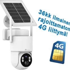 Clearance Dome-valvontakamera Nivian Tuya Smart, akulla ja aurinkokennolla, 4G (LTE) modeemilla + 3 vuoden ilmaisella, rajoittamattomalla internet yhteydellä Valvontakamerat|Hälytysjärjestelmät