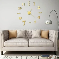 3d-seinäkello moderni muotoilu 100cm xxl kulta*FinePRICE Best