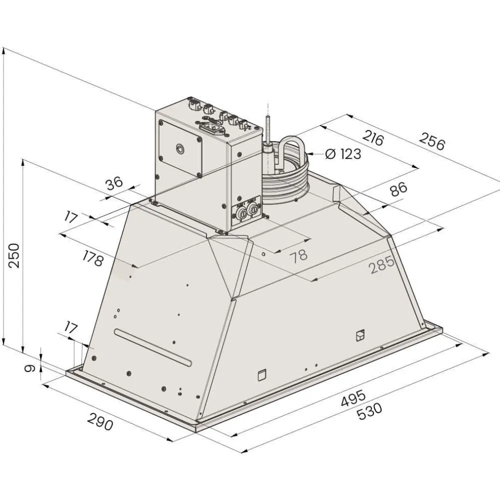 Dual Modular Liesikupu dGH-m3805-S 52cm, AC ja EC, yläkaappiin upotettava, rst*Savo Hot