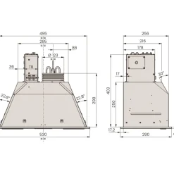 Dual Modular Liesikupu dGH-m3805-S 52cm, AC ja EC, yläkaappiin upotettava, rst*Savo Hot