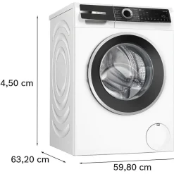 Clearance Edestä täytettävä pesukone WGK264ZLSN Serie 6, valkoinen, 11kg Pyykinpesu Ja Kuivaus
