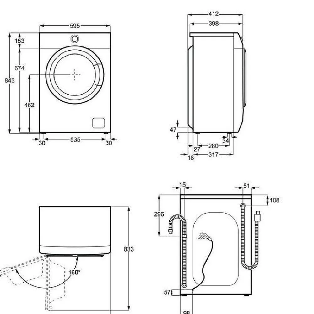 Edestä täytettävä pesukone EW6S762W38, 6kg*Electrolux Best