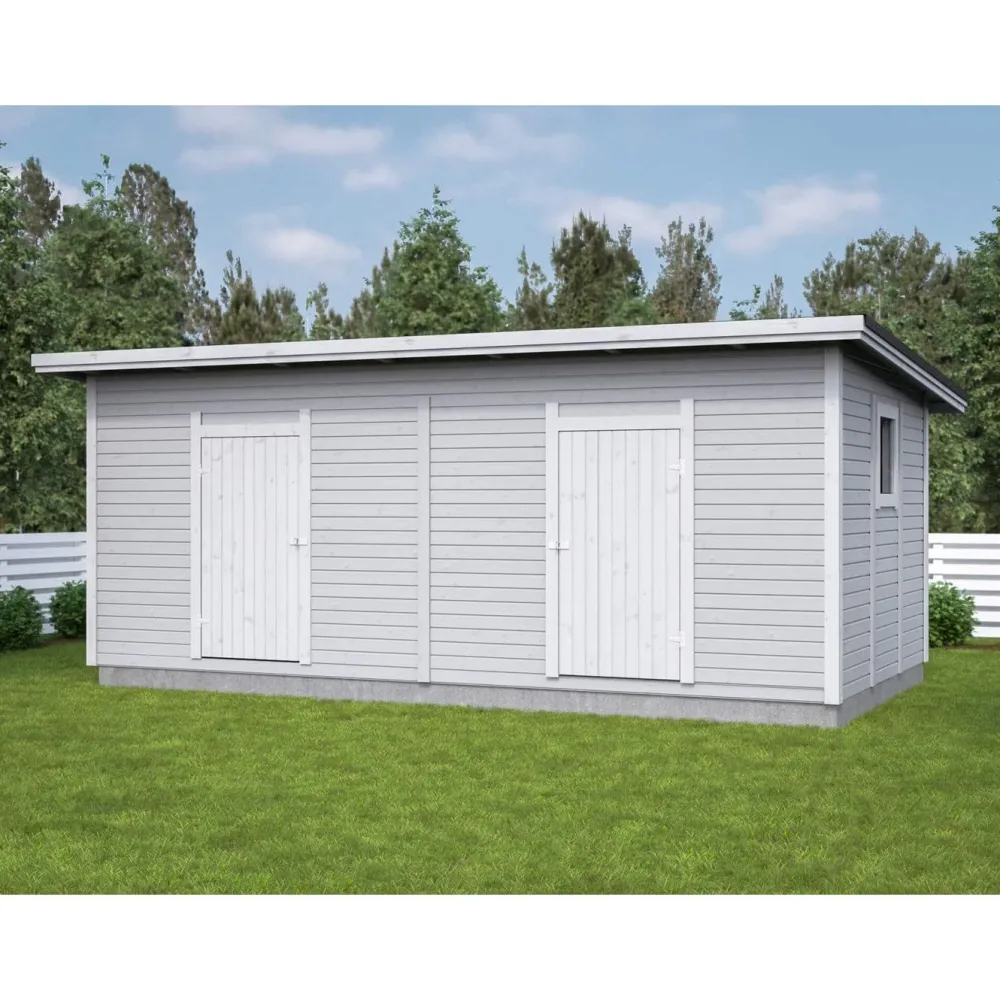 Elementtivarasto E12 6040x3180 mm 19.21 m² puuvalmis*Timburg Hot