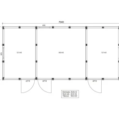 Outlet Elementtivarasto E13 7040x3180 mm 22.39 m² puuvalmis Ulkovarastot