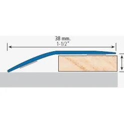 Eritasolista alumiini 292a, 0-15mm, 38mm x 1m, itseliimautuva, eri värejä Lattialistat