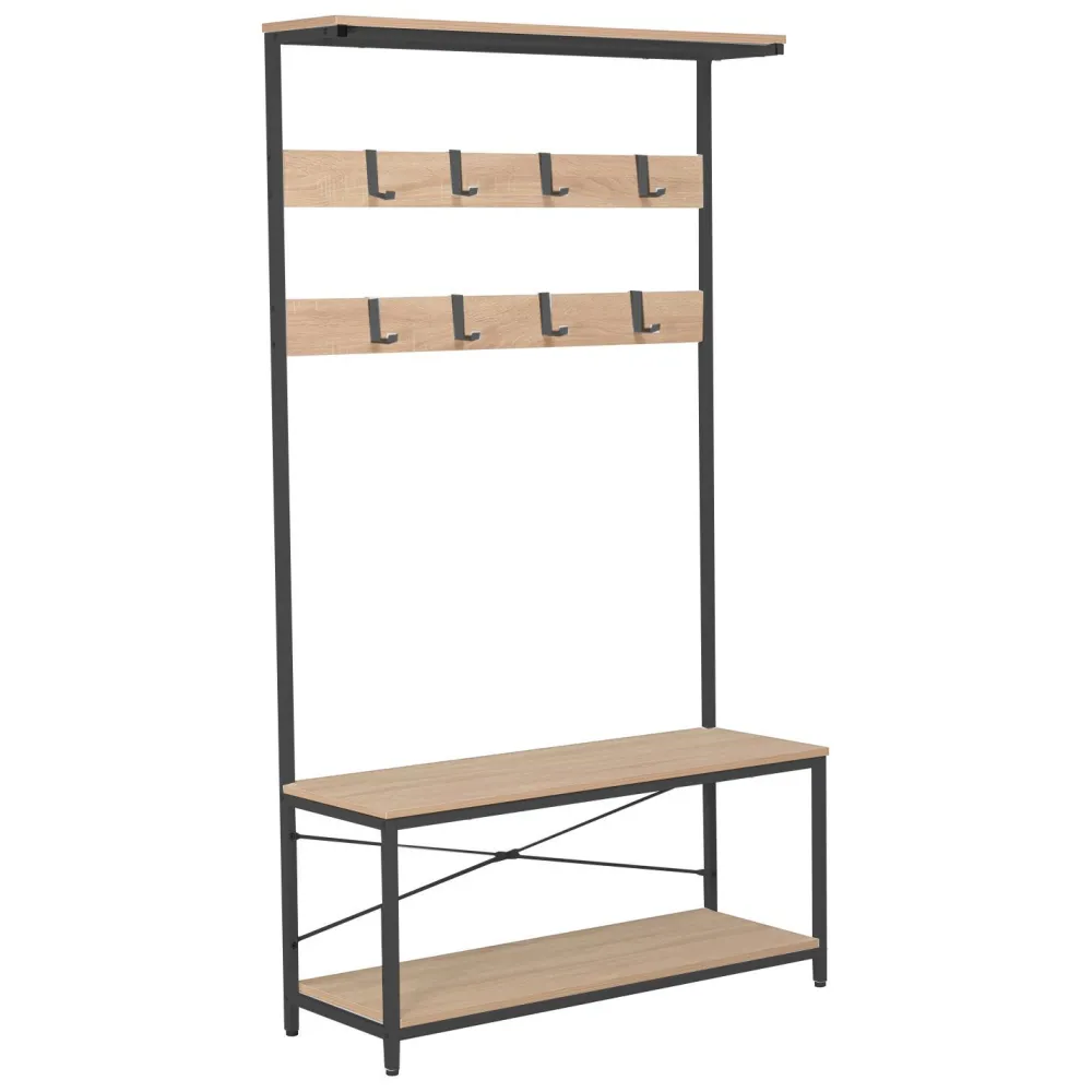 Discount Eteisen hylly Hedvig 100x36x180cm, saarni/musta Eteiskalusteet