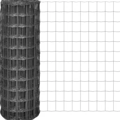 Euro-aita, teräs, 10x1,5 m, harmaa, silmäkoko 77 x 64 mm*FinePRICE Outlet