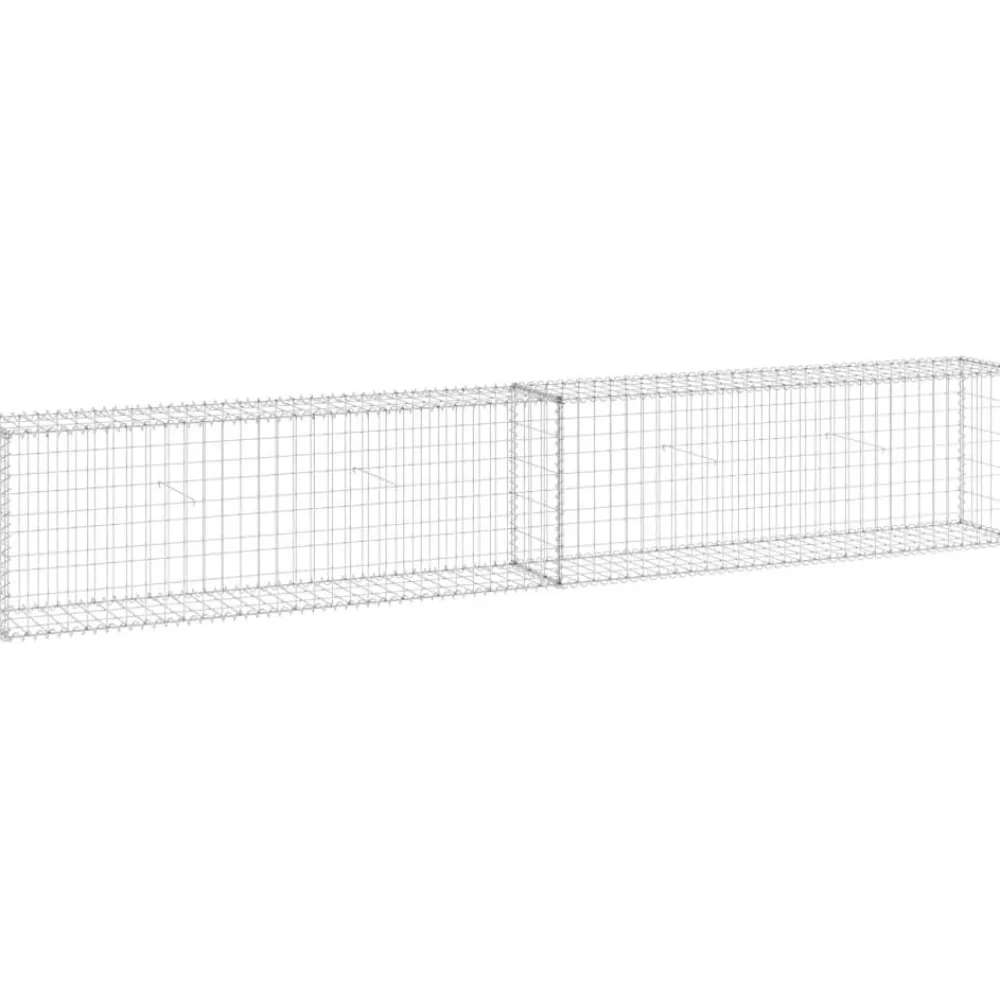 Clearance Gabion-kivikori kansilla galvanoitu teräs 300x30x50 cm Muurikivet
