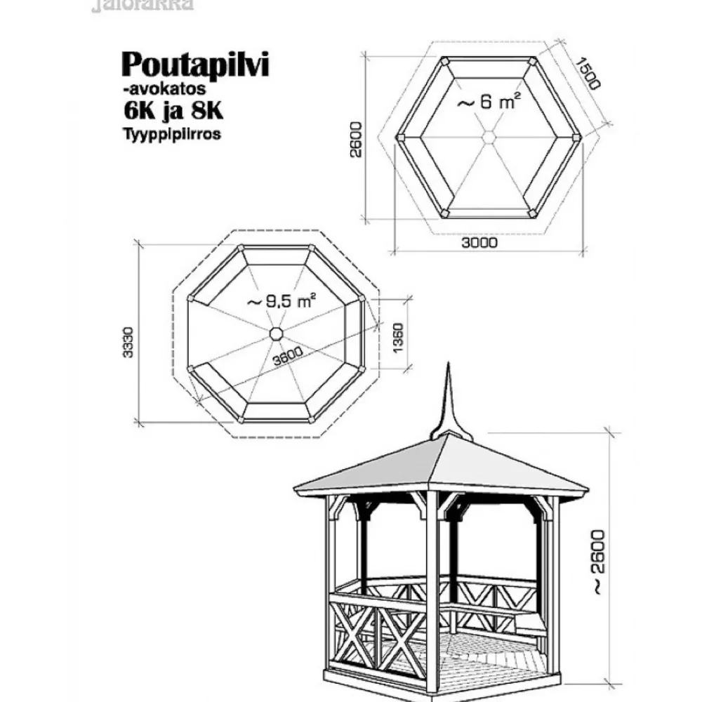 Best Grillikatos Poutapilvi 6-kulmainen (6m²) Grillikatokset