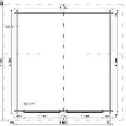 Grillikatos G-L, 16m², harjakatto*LP Garden Clearance