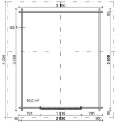Discount Grillikatos G-M, 10m², harjakatto Grillikatokset
