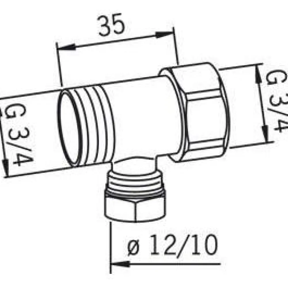 Haaroitusliitin 107155 G3/4xG3/4xØ10/12 mm kromi*Oras Outlet