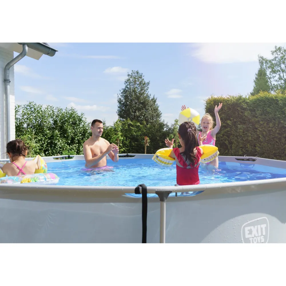 Outlet Harmaa uima-allas , ø360 x 76 cm, suodatinpumpulla Uima-Altaat