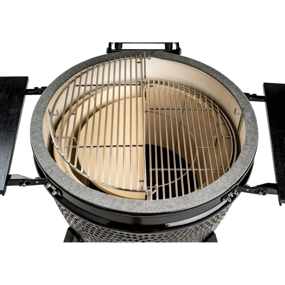 Hot Hiiligrilli Hoovi Kamado Large, grillaustelineella, musta Kamado Grillit|Hiiligrillit