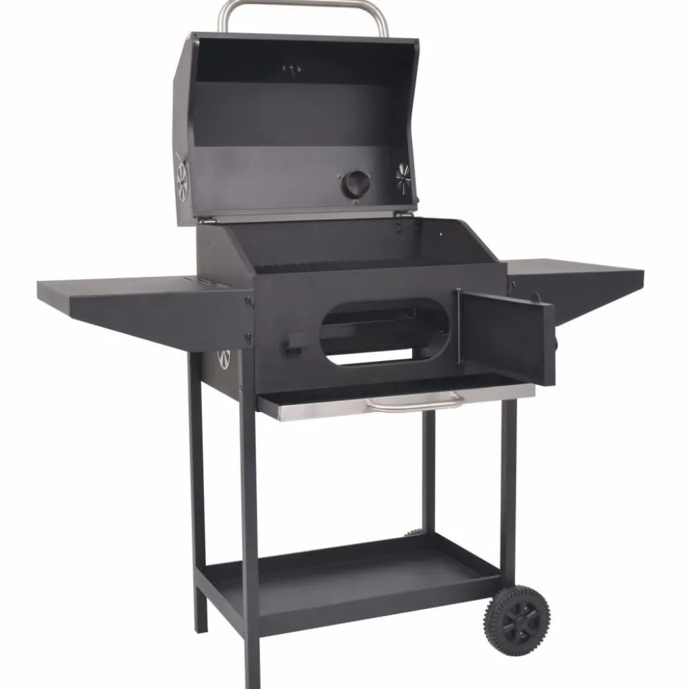 Hiilisavustin/-grilli + alahylly musta*FinePRICE Sale