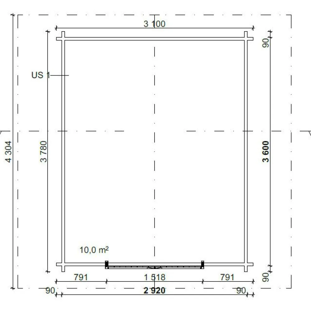 Hirsilato R Kymppi, 10m², rakomallinen*LP Garden Clearance