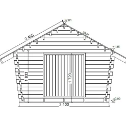 Hirsilato U Kymppi, 10m², vinoseinäinen*LP Garden Sale