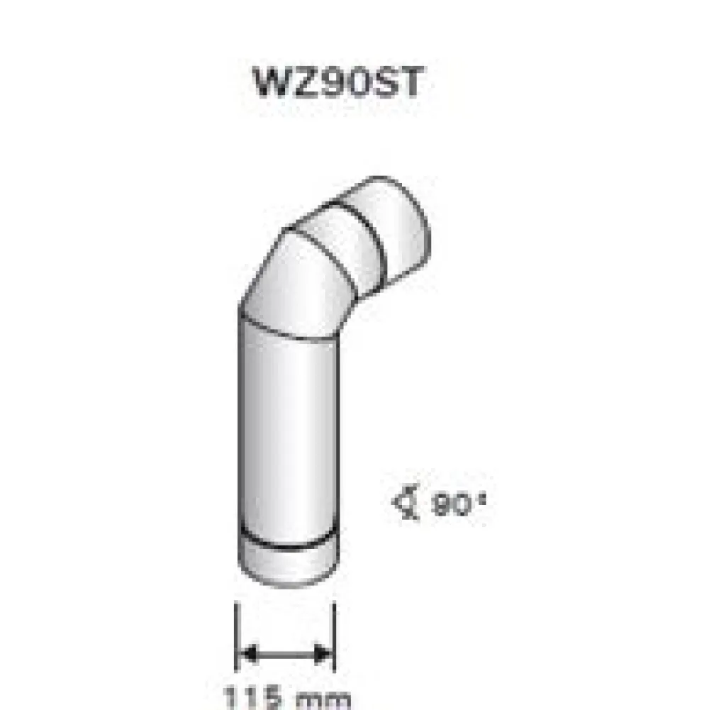 Hormin kulmaputki 90 astetta, RST 115 mm*Harvia Outlet
